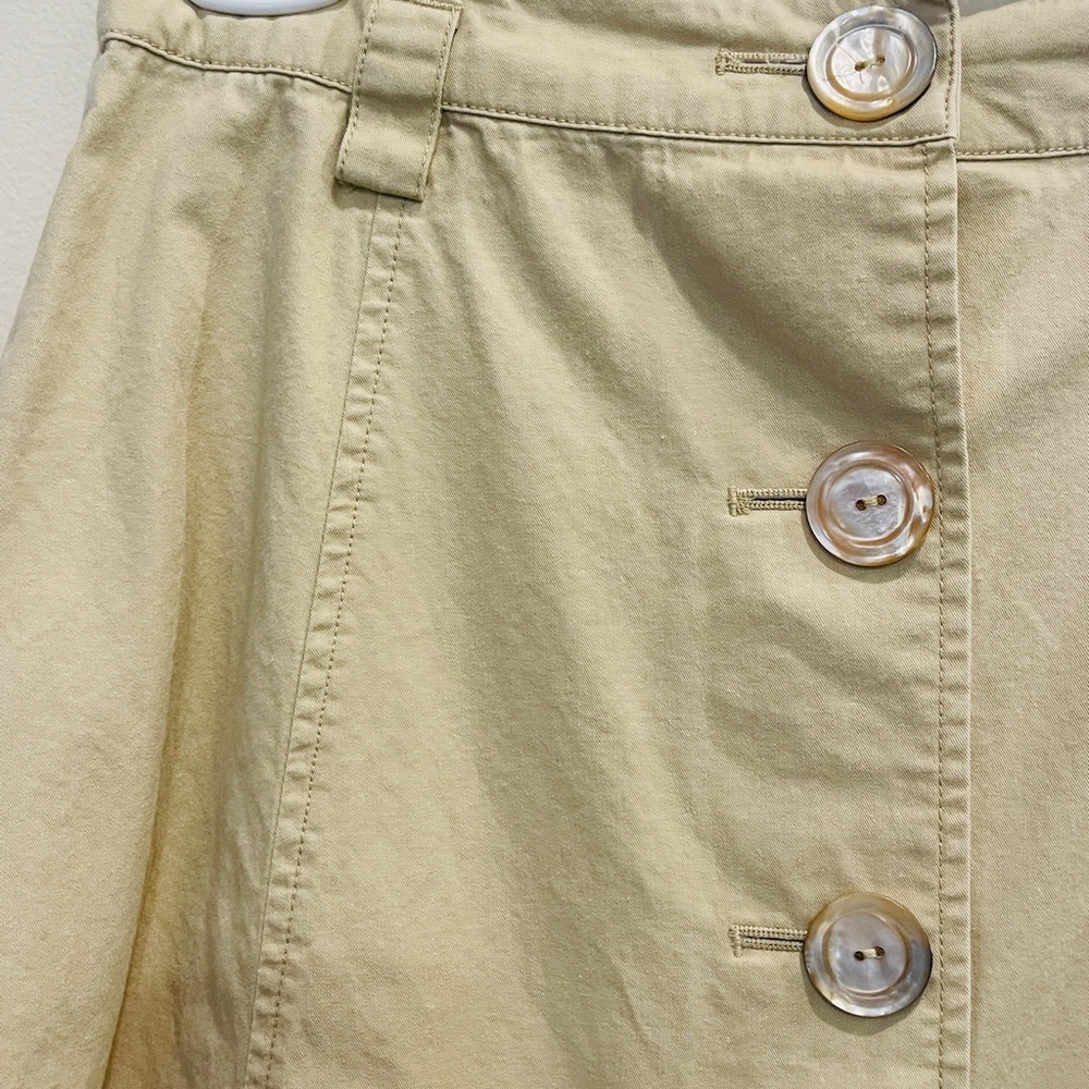 Vintage J Peterman Maxi Cotton Khaki Button Skirt - Picture 2 of 7